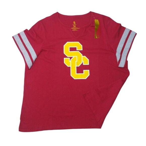 USC Women's Authentic Red Short Sleeve T-Shirt with SC Logo, Size 2X, NWT. - Picture 2 of 8
